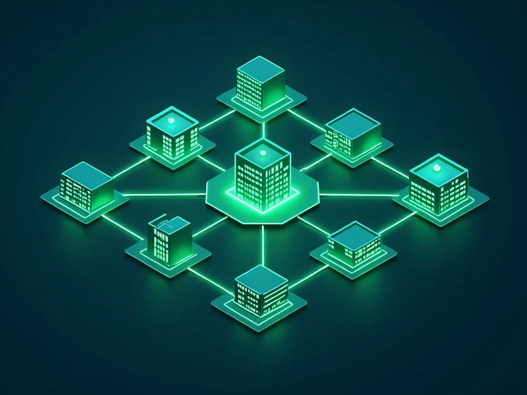 Multi-branch hospital network architecture illustration